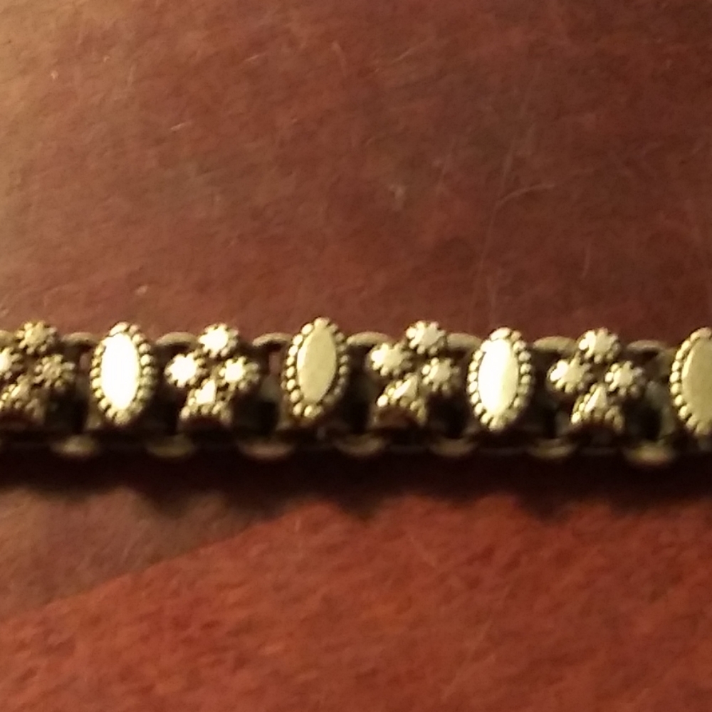 Antique Sterling silver bracelet with two sides.